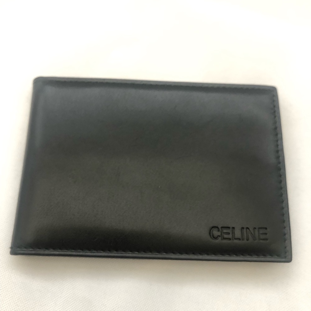 Celine Black Leather Card/ID Holder